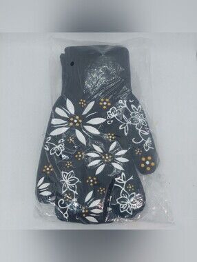 Temptations By Tara Old World Oven Gloves Black 11" Long Kitchen Utensil Utility